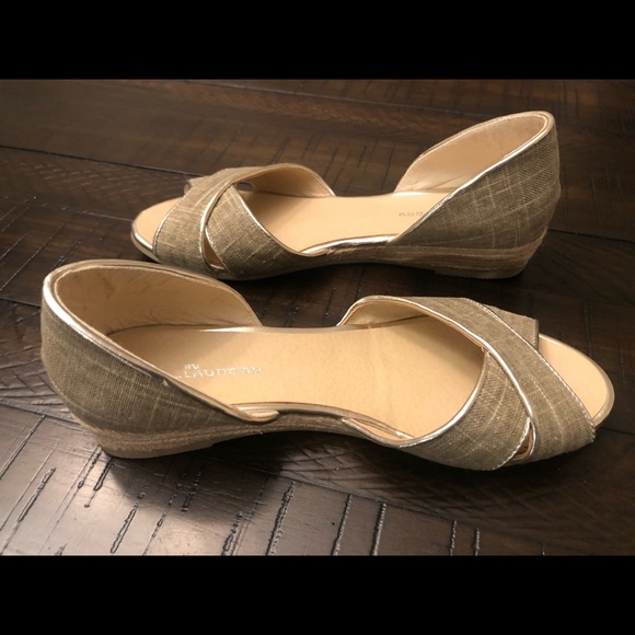 Chinese laundry open toe flat metallic trim sz 8.5 - Picture 4 of 7